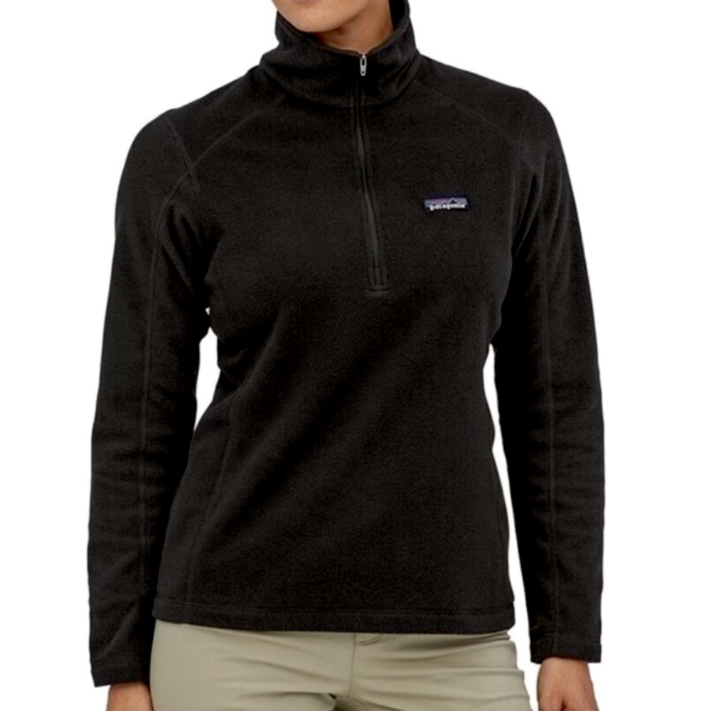 Patagonia Women's Micro 1/4-Zip Fleece in Black - Medium